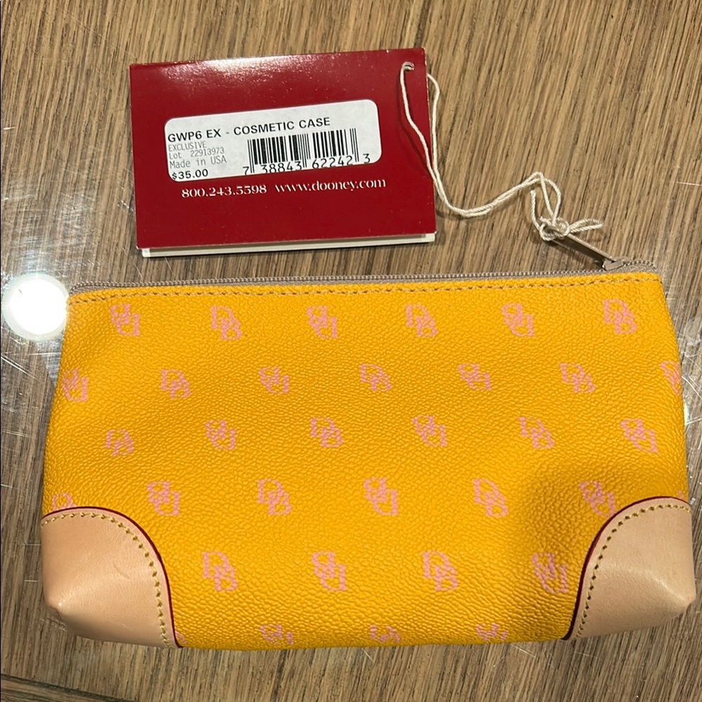 Dooney & Bourke Yellow Cosmetic Pouch